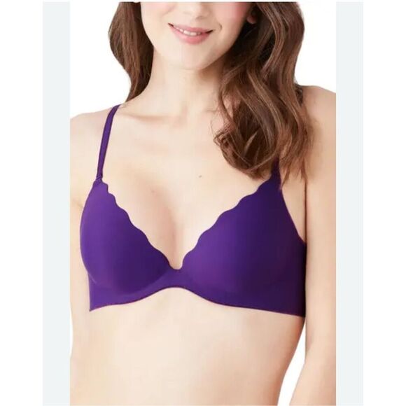 B.Tempt'd by Wacoal b.wow'd Push-Up Bra NWT Purple/Animal Print‎ 32C - Picture 1 of 6